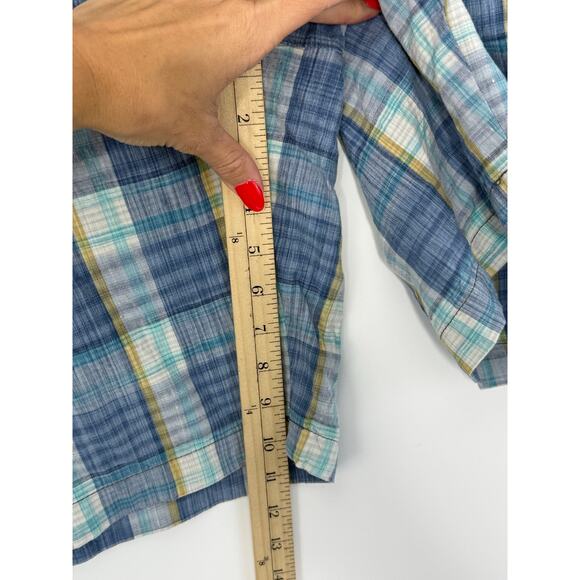 Tommy Bahama Shorts Men 44 Blue Plaid Linen Silk Blend Resort Vacation Summer - Picture 7 of 10